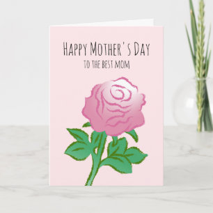 A very beautiful pink rose card