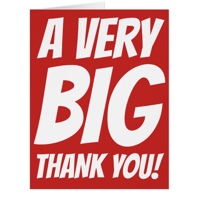 A very big oversized Thank You greeting card (Front)