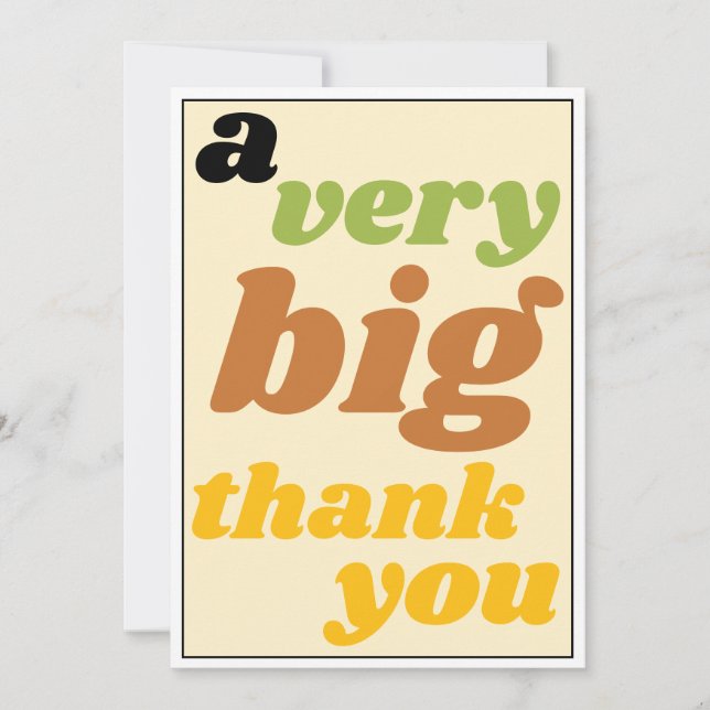A Very Big Thank You Casual Workplace Appreciation Card (Front)