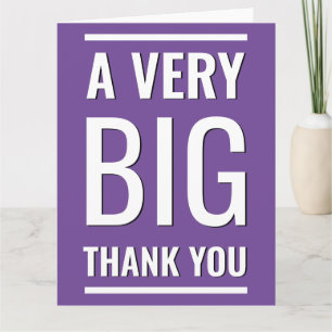 A Very Big Thank You Purple Minimalist Large Text Card
