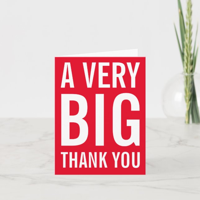 A Very Big Thank You Red Card (Front)