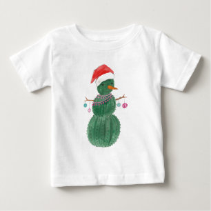 A Very Cactus Christmas Snowman Baby T-Shirt