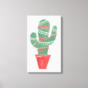 A Very Cactus Christmas Tree Canvas Print