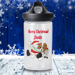 A Very Cavalier King Charles Christmas Personalize Water Bottle<br><div class="desc">Bring holiday cheer to dog-loving kids water bottle with our Santa Claus toy hugging an adorable Cavalier King Charles Spaniel. Personalize it with your child's name for an extra special touch!</div>