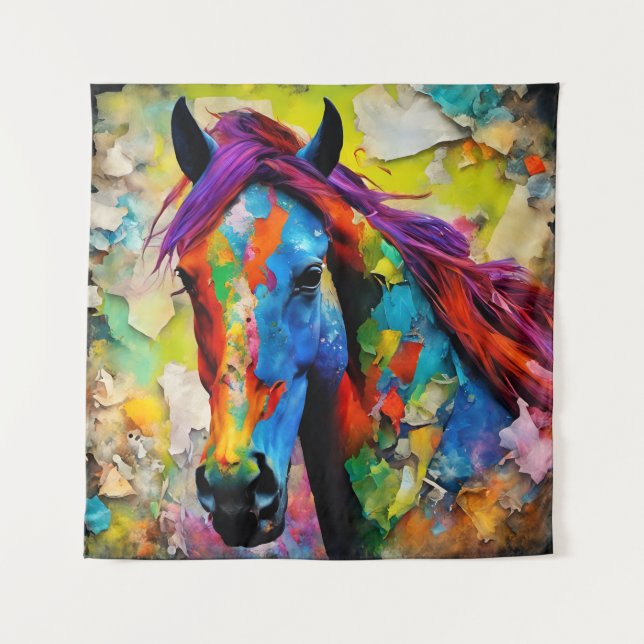 A Very Colourful Horse Tapestry (Front)