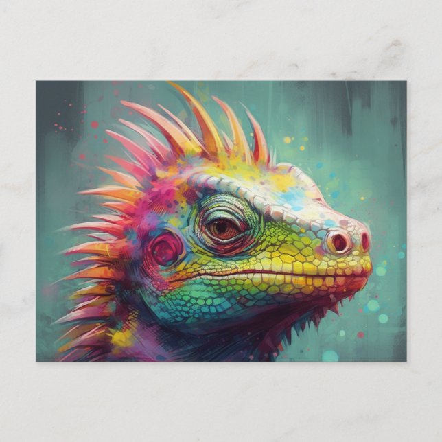 A Very Colourful Lizard Postcard (Front)