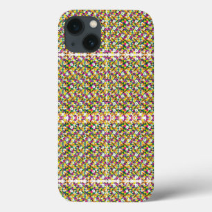 a very colourful pattern with a lot of different c iPhone 13 case
