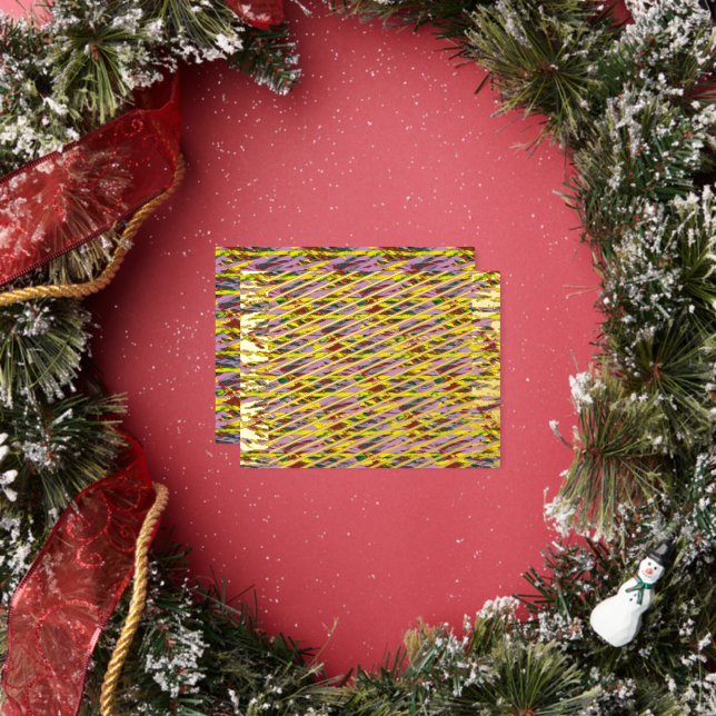 a very colourful pattern with a lot of different c foil holiday postcard (Insitu)