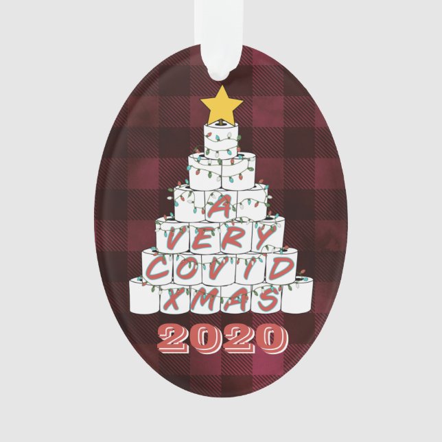A Very COVID Xmas Funny 2020 Toilet Paper Tree Ornament (Front)