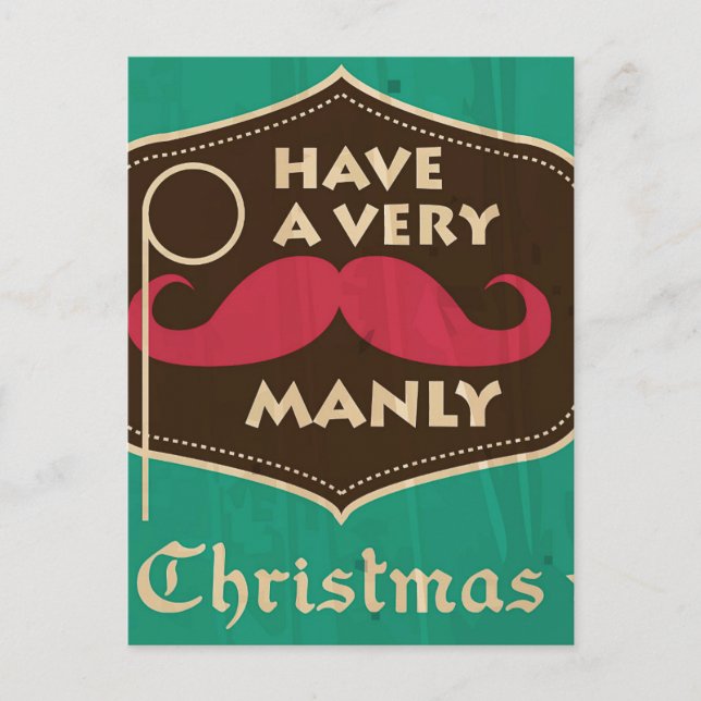 A Very Manly Christmas Postcard (Front)