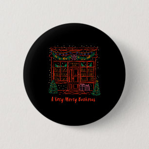 A Very Merry Bookmas Cozy Christmas Bookstore Holi 2 Inch Round Button