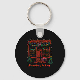 A Very Merry Bookmas Cozy Christmas Bookstore Holi Keychain