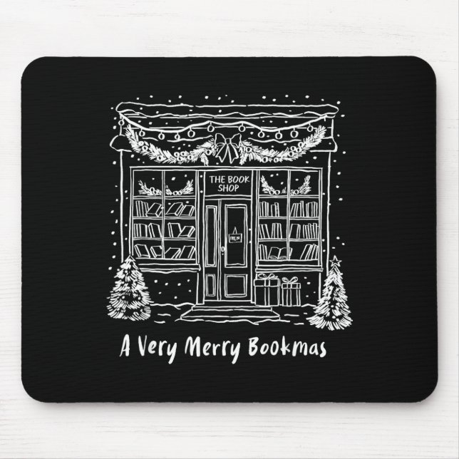 A Very Merry Bookmas Cozy Christmas Bookstore Holi Mouse Pad (Front)