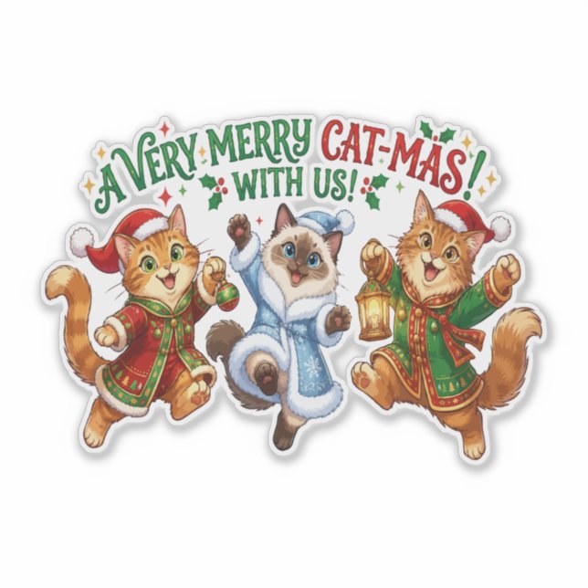 A Very Merry Cat-Mas Christmas Cats (Front)