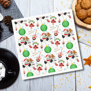 A Very Merry Cavalier King Charles Christmas Napkin