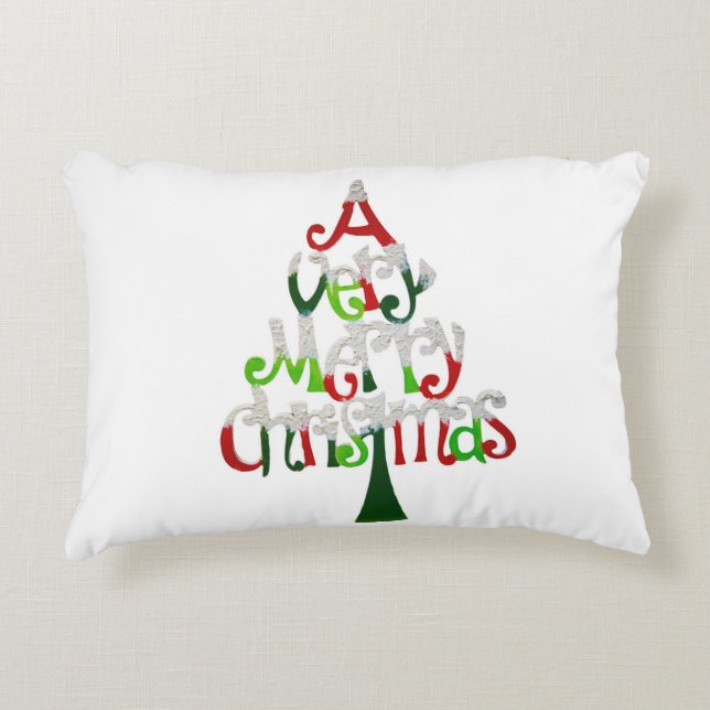 A Very Merry Christmas Accent Pillow (Front)