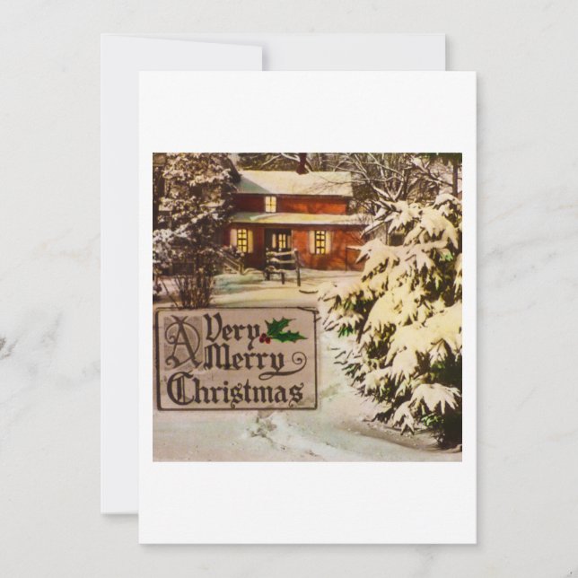 A Very Merry Christmas Classic Traditional Winter  Holiday Card (Front)