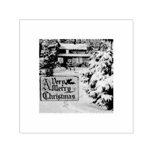 A Very Merry Christmas Classic Traditional Winter  Self-inking Stamp