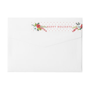 A Very Merry Christmas Floral Personalized Wrap Around Label