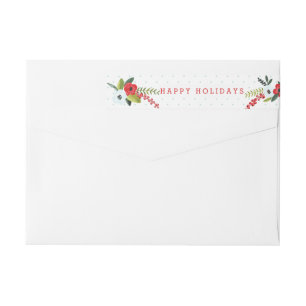 A Very Merry Christmas Floral Personalized Wrap Around Label