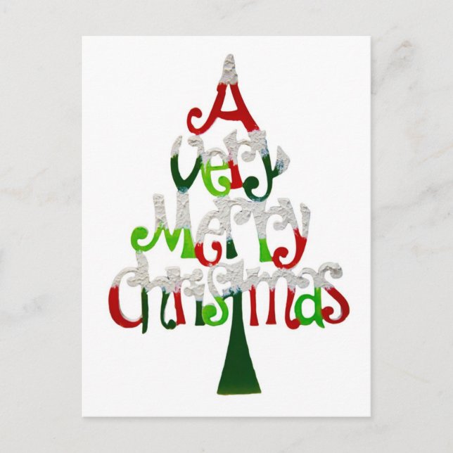 A Very Merry Christmas Holiday Postcard (Front)