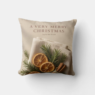 A Very Merry Christmas,Mediterranean Europea style Throw Pillow