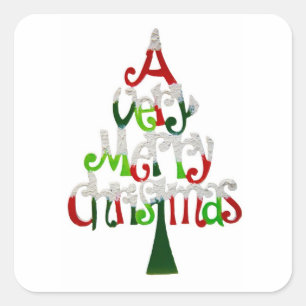 A Very Merry Christmas Square Sticker