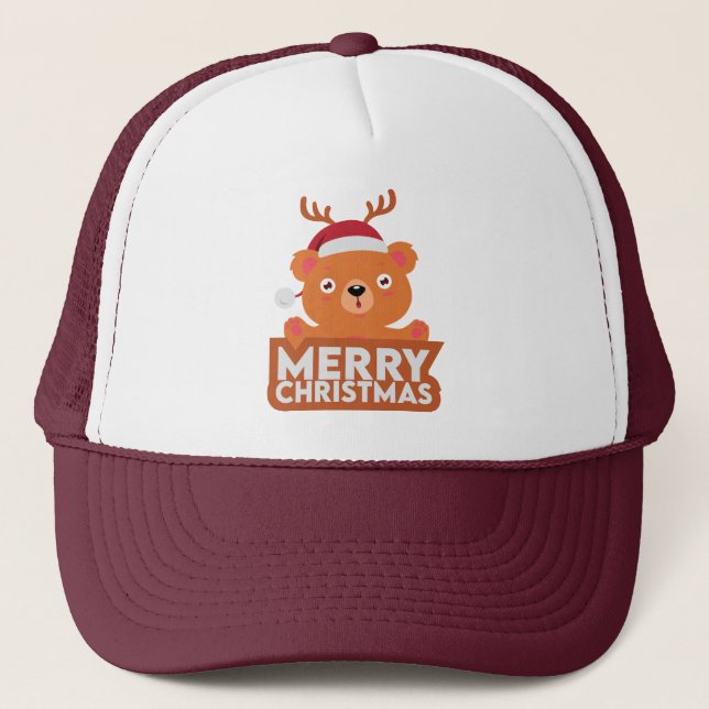 A Very Merry Christmas Trucker Hat (Front)
