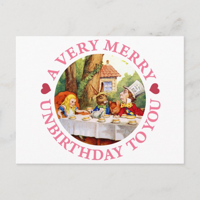 A VERY MERRY UNBIRTHDAY TO YOU! HOLIDAY POSTCARD (Front)