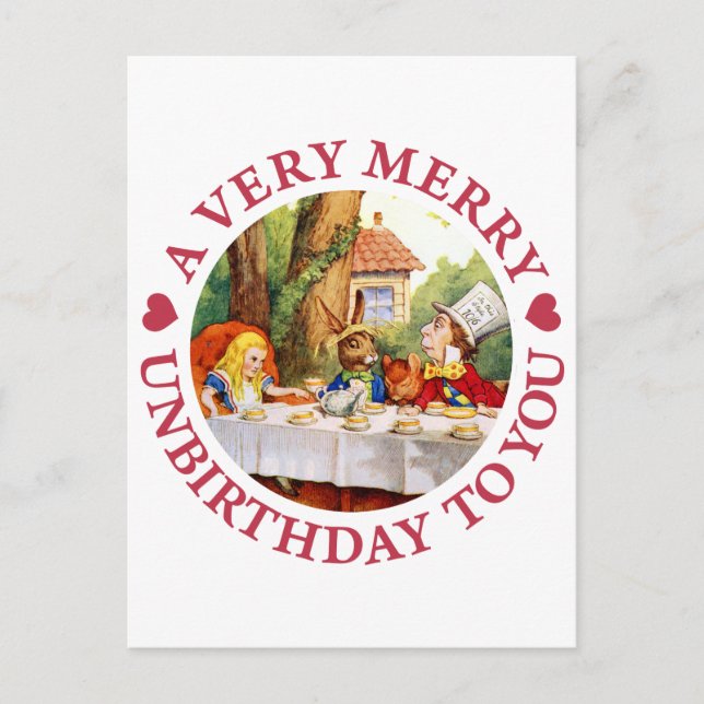 A Very Merry Unbirthday To  You! Holiday Postcard (Front)