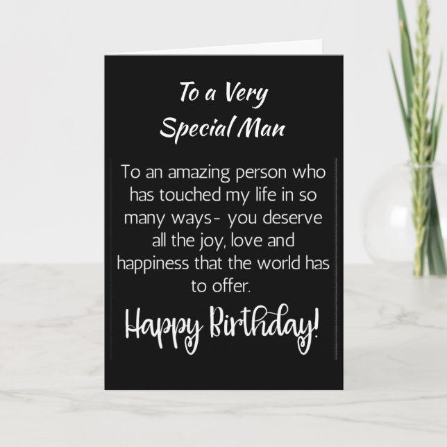 **A VERY SPECIAL MAN** ON YOUR BIRTHDAY CARD (Front)