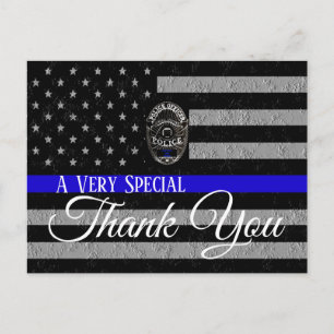 A VERY SPECIAL THANK YOU SUPPORT POLICE POSTCARD