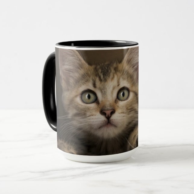 A Very Sweet Tabby Kitten Mug (Front Left)