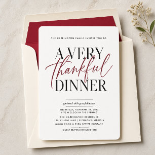 A Very Thankful Dinner Thanksgiving Invitation