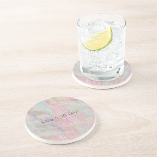 A Very Unicorn Sparkle Glitzy Gold Pink Christmas Coaster