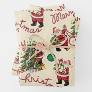 A Very Vintage Christmas Wrapping Paper Sheet