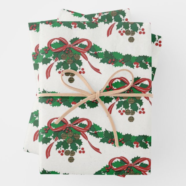 A Very Vintage Christmas Wrapping Paper Sheet (In situ)