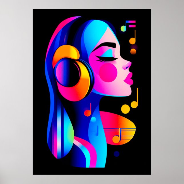 A vibrant and colourful profile of a person wearin poster (Front)