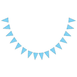 A vibrant blue fabric featuring intricate patterns bunting flags