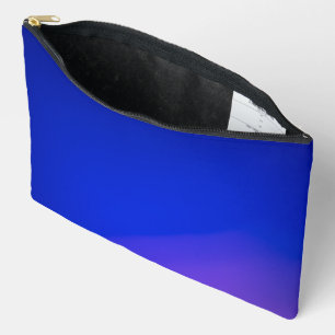 A vibrant blue zippered pouch with a subtle