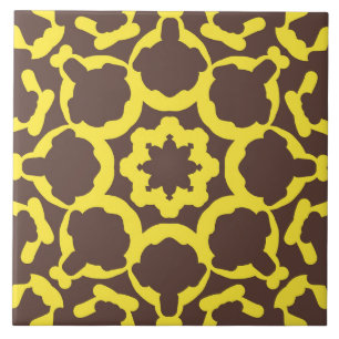 A vibrant brown & yellow classic trendy design tile