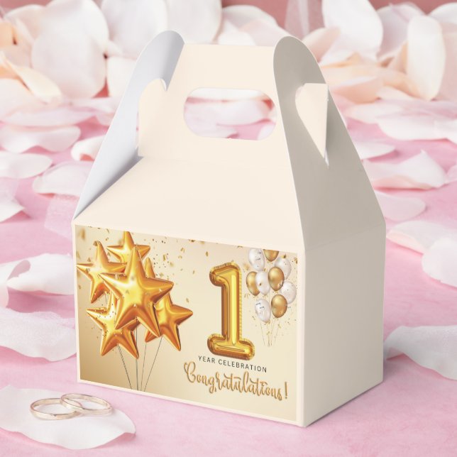 A Vibrant Celebration of one year Favor Box (Wedding)