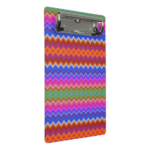 A vibrant clipboard featuring a zigzag pattern