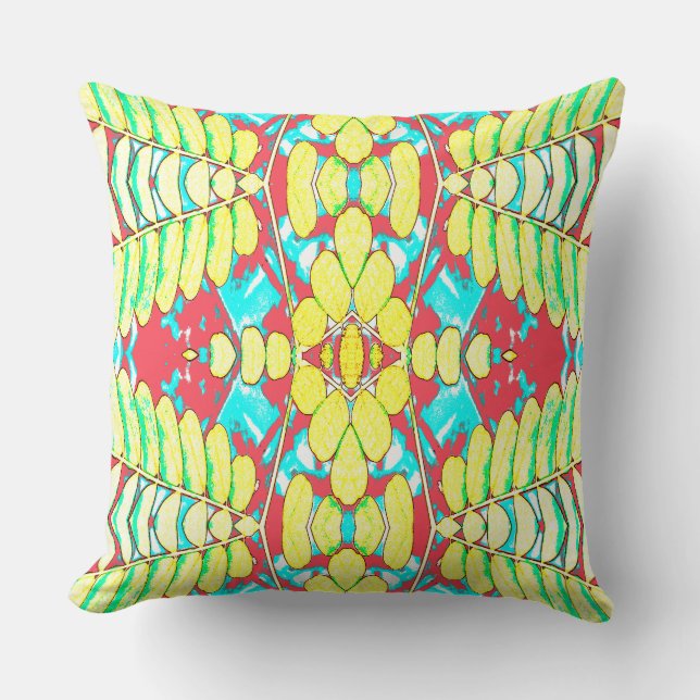 A vibrant colourful classic fabric pattern design  throw pillow (Front)
