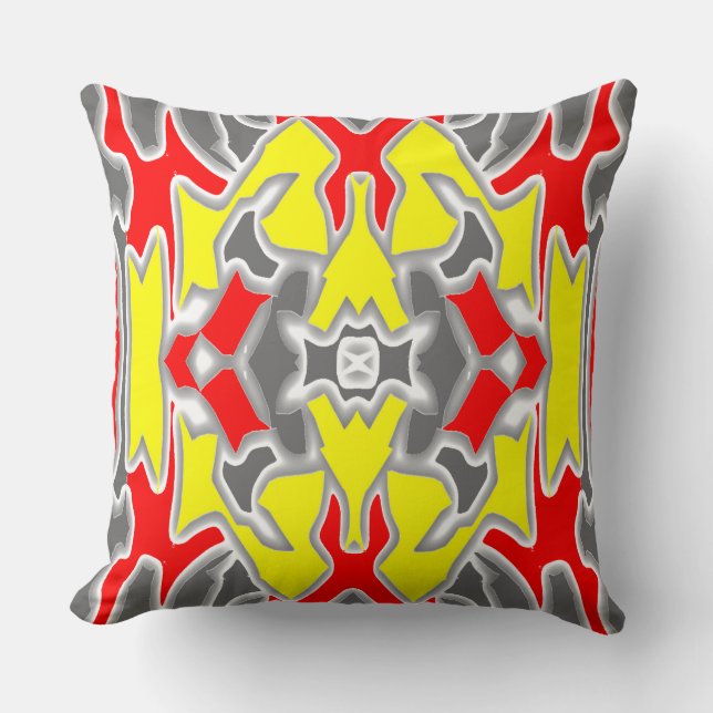 A vibrant colourful classic fabric pattern design  throw pillow (Front)