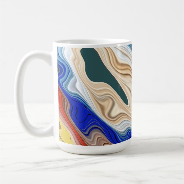 A vibrant colourful classic groorvy pattern coffee coffee mug (Left)