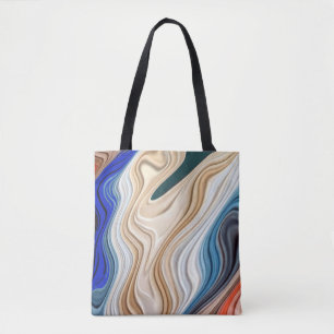 A vibrant colourful fabric groovy pattern  tote ba bag