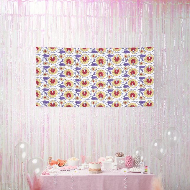 A vibrant design featuring yellow and orange creat banner (Party)