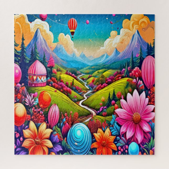 A Vibrant Fantastical Landscape  Jigsaw Puzzle (Vertical)