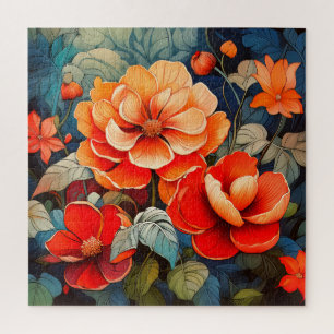 A vibrant floral scene jigsaw puzzle